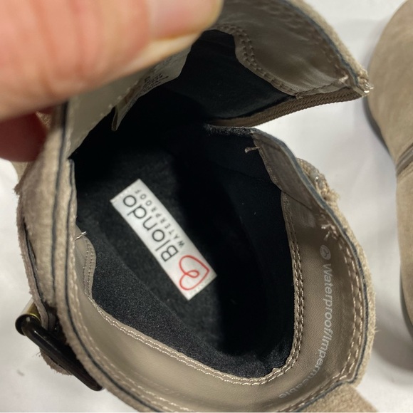 Blondo Saddie Waterproof Taupe Mushroom Suede Booties - Picture 3 of 9